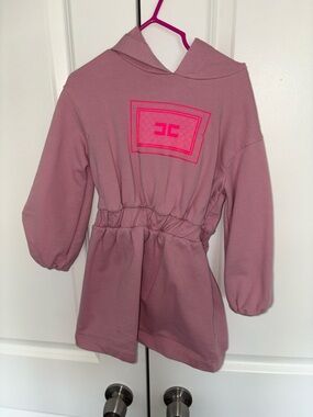 Pink Hoodie with Neon Pink Logo Patch - Elisabetta Franchi